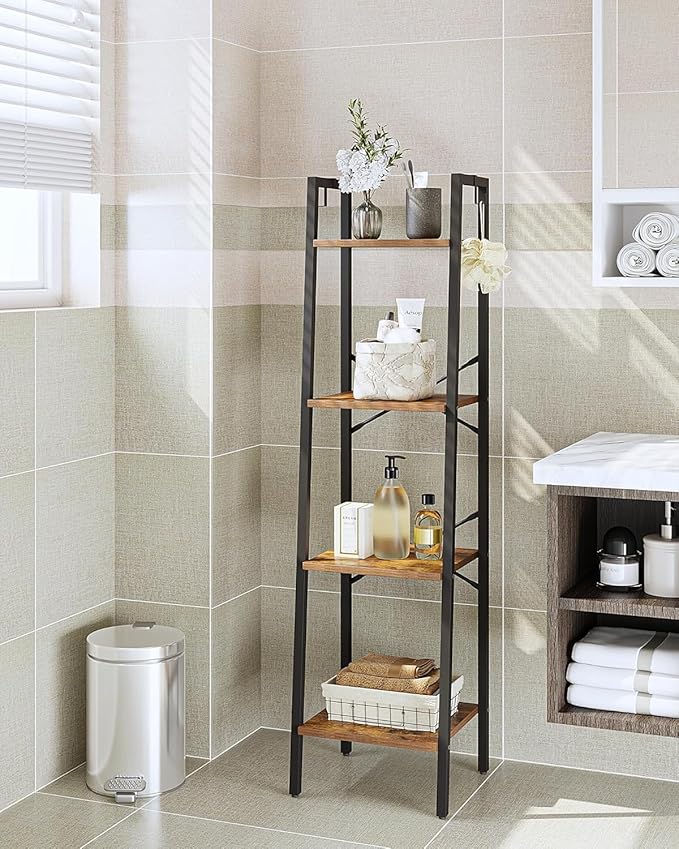 Hzuaneri Ladder Shelf, Bookshelf Bookcase, Freestanding Corner Storage Shelve - Image 3
