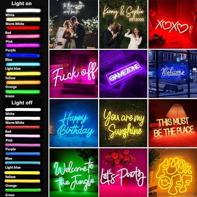 BUIZZEUOIV Custom Neon Sign, Neon Sign Customizable Large LED Wedding Neon Name - Image 7