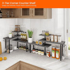 Homode Kitchen Countertop Organizer, 3 Tier Corner Shelf Bathroom Counter - Image 3