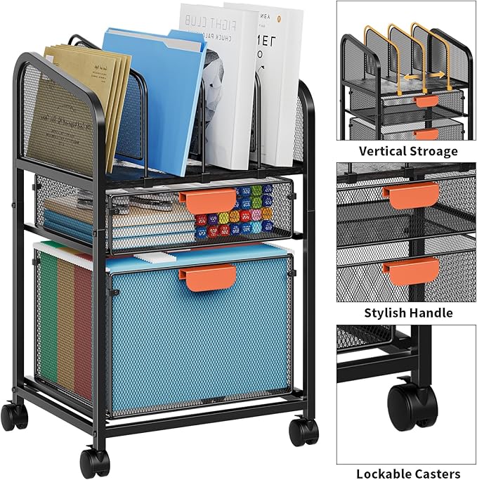 Marbrasse Rolling File Cart - Image 4
