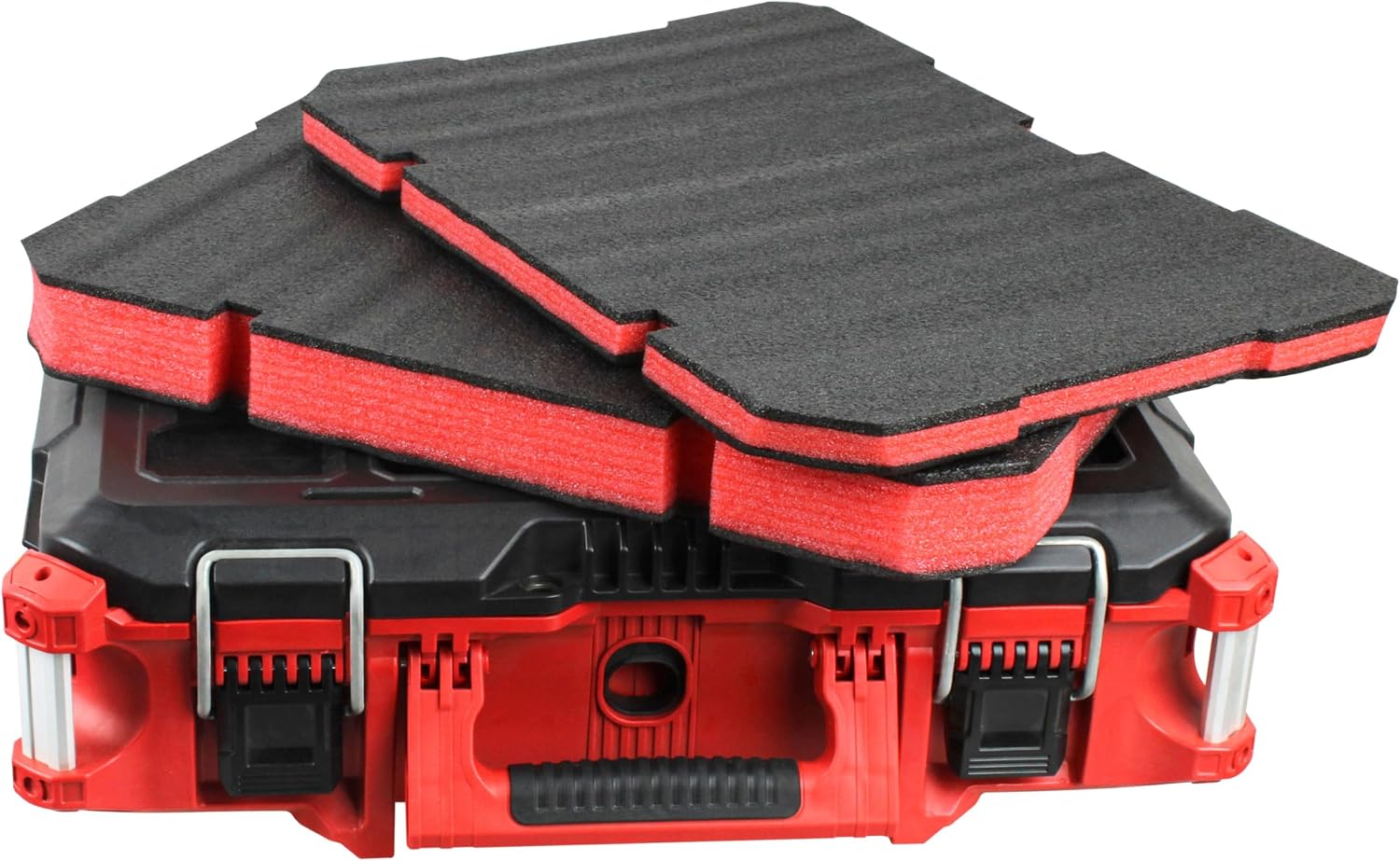 Foam Inserts Fits Milwau-kee Packout 48-22-8424 | Drawer foam tool box inserts 2 pcs Black/Red