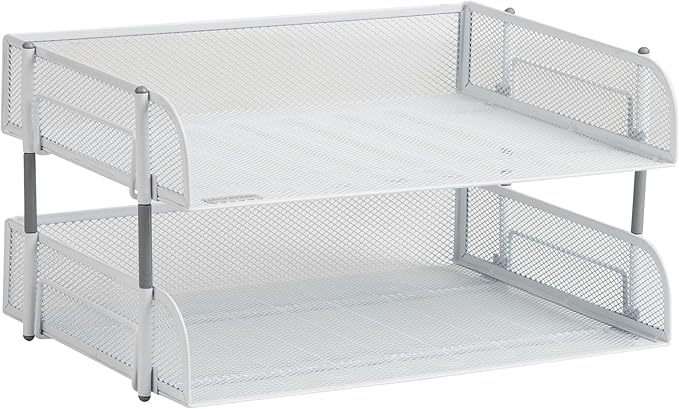 Mind Reader Stackable Paper Tray, Desktop Organizer, File Storage, Metal Mesh - Image 7