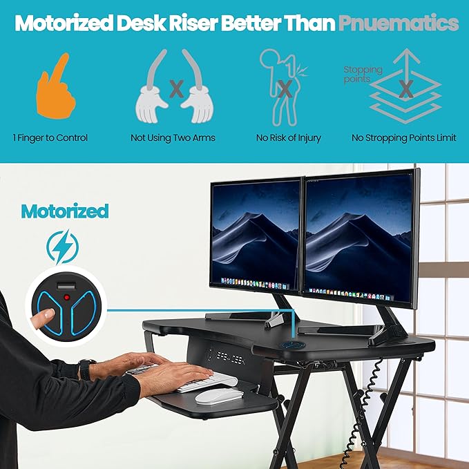 VERSADESK® PowerPro™ 48” x 24” Extra Wide Electric Sit-to-Stand Desk Converter - Image 3