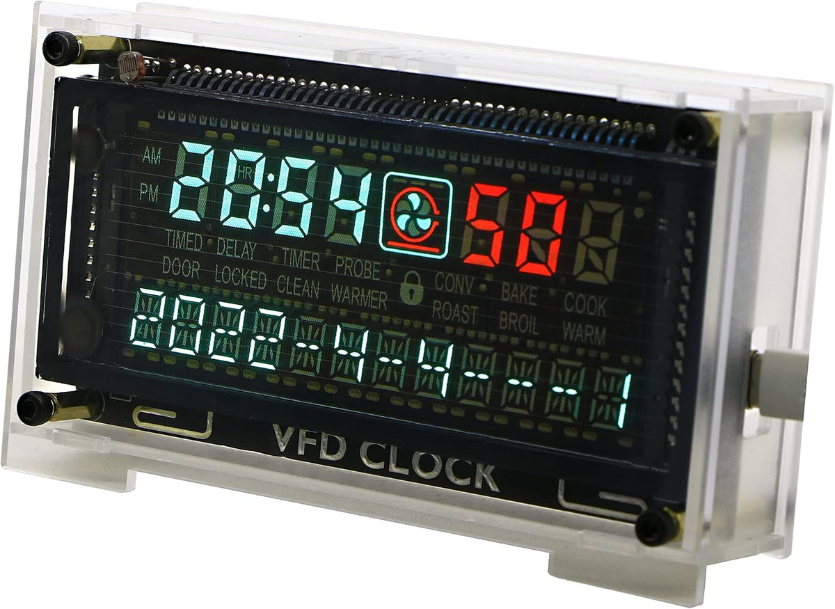 two-color vacuum fluorescent display clock vfd clock retro, main product view