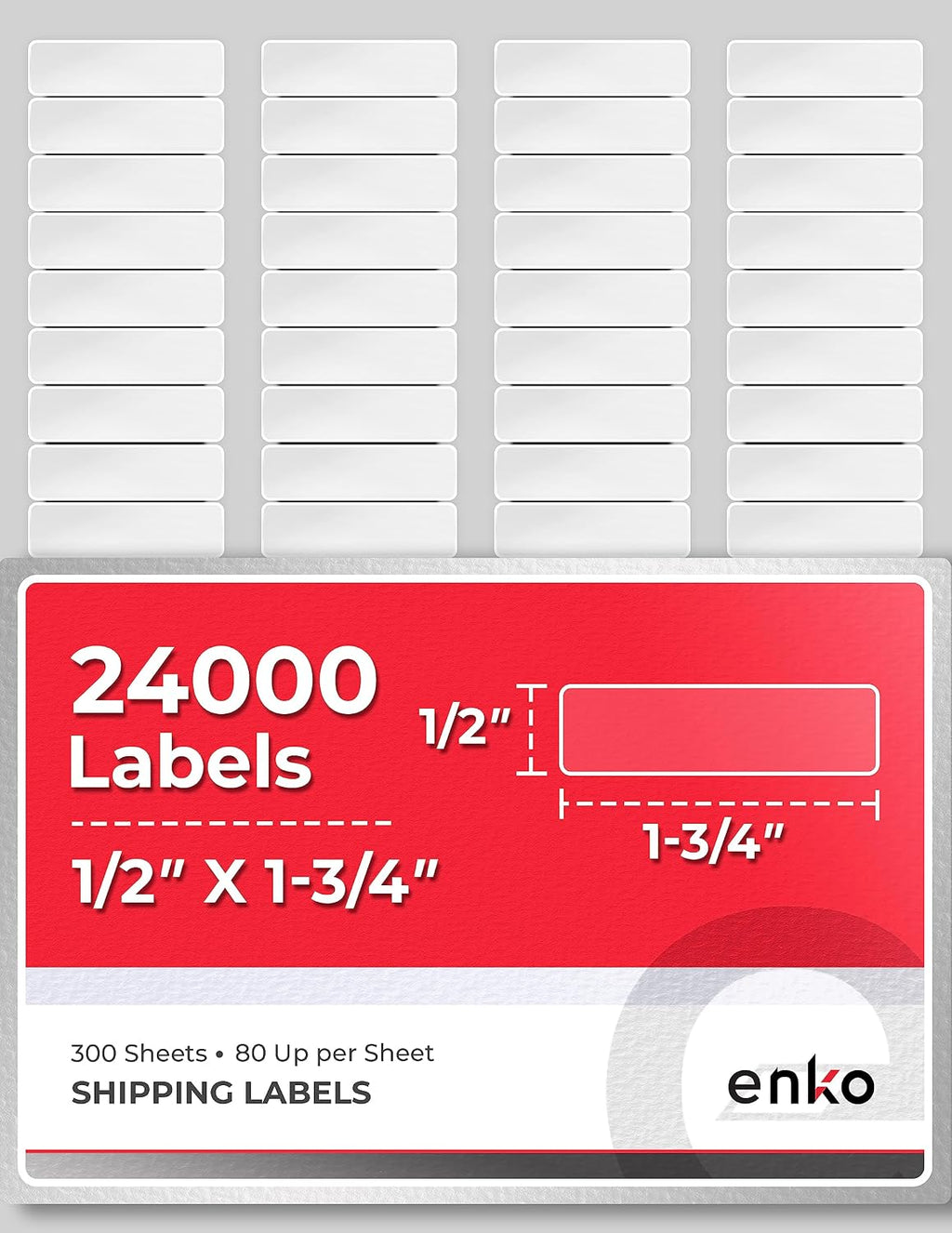 enKo 24000 Labels, 1/2 x 1-3/4 inches
