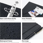 Ospelelf 3 Ring Binder with Clipboard 2 Inch Leather Binder - Image 6