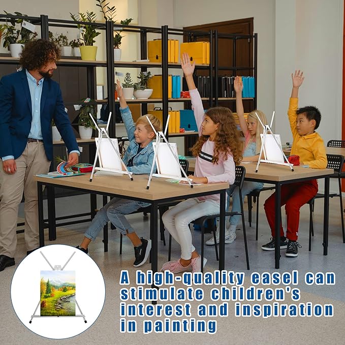 Xinnun 12 Pcs Aluminum 15'' to 21'' High Tabletop Easel Display Adjustable - Image 6
