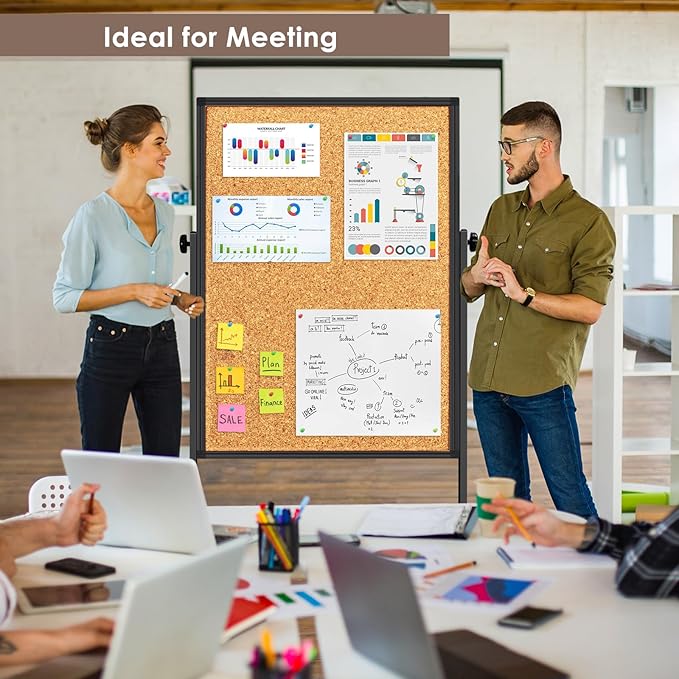 Double Sided Cork Board White Board, 32 x 48 inches Large Cork Board - Image 7