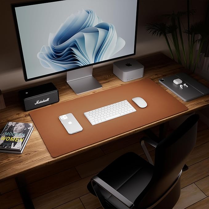 Aothia Double-Sided Desk Pad, 37.8"x17" Leather Desk Mat, Eco Cork Desk Pad - Image 7