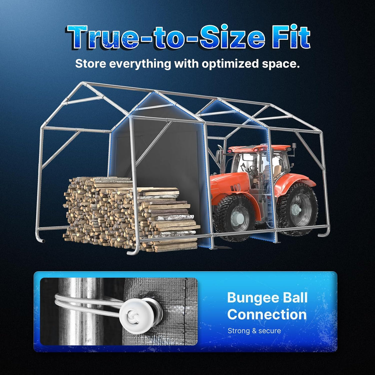 advance outdoor 10x15 ft garage shelter steel metal, view 9
