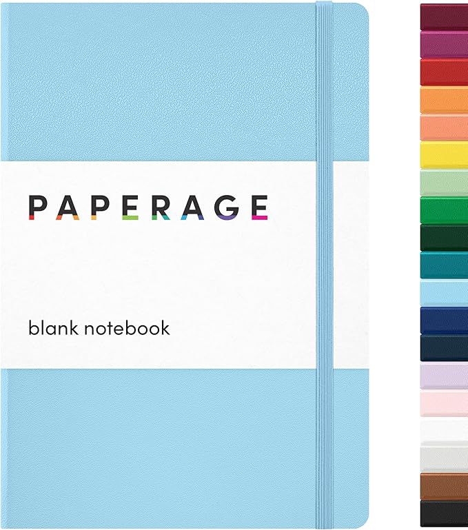 PAPERAGE Blank Journal Notebook, 160 Pages, Medium 5.6 in x 8 in by PAPERAGE