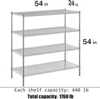 Regal Altair 24" Deep x 54" Wide x 54" Height Wire Shelving Kit | 4-Tier | NSF - Image 3