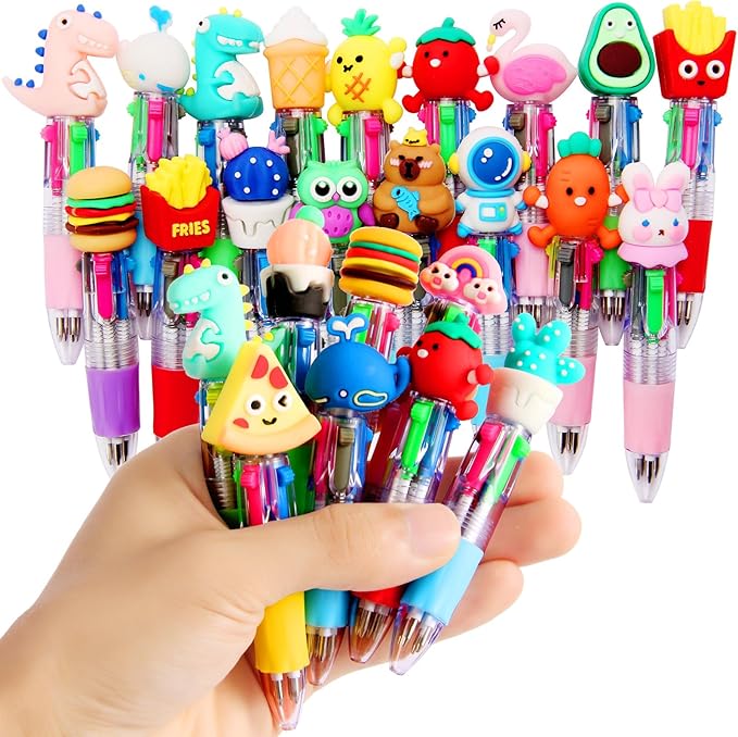 LiYiQ 25 Pcs Multicolor Pen in One Fun 4-in-1 Cute Pens Bulk Kawaii Cool by LiYiQ