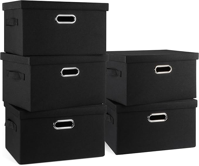 Graciadeco Medium 15" 21 Quart Collapsible Stackable Storage Bins by GraciadecoStorage