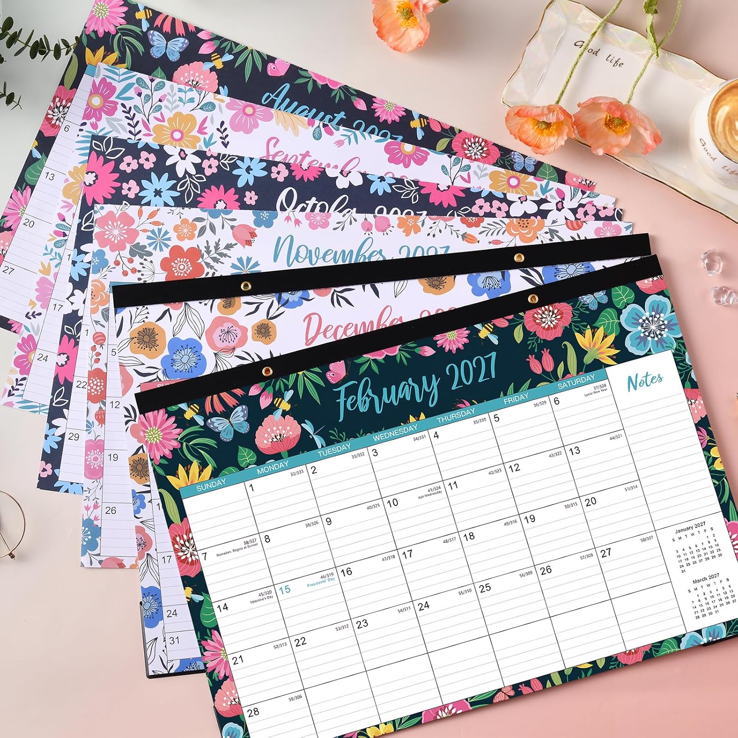 2027 Desk Calendar - Jan 2027 - Dec 2027, Large Monthly Desk Calendar 12 Months, 17" x 12", Desk Pad, Large Ruled Blocks, To-do List & Notes, Best Desk/Wall Calendar 2027 for Planning or Organizing