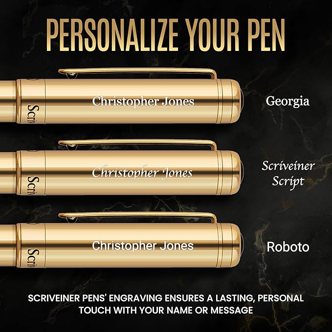 Scriveiner Personalized Gold Fountain Pen - Image 2