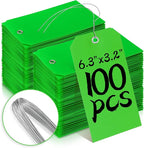 100 Pcs Tags with Wire Shipping Tags with String Write On Stacking Service by XUWAIDSGN