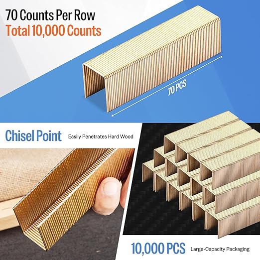 meite 16 Gauge 1-Inch Wide Crown Staples 3/4'' Leg, Galvanized P-Type Heavy - Image 3