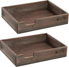 MyGift Set of 2 Vintage Distressed Finish Brown Wood Stackable Office Desktop - Image 6