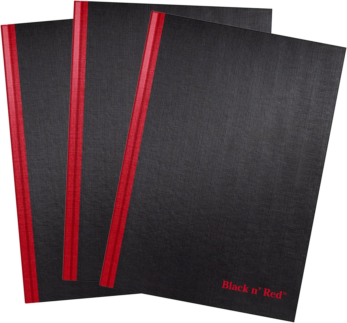 black n' red notebooks, business journals, 3 pack, main product view
