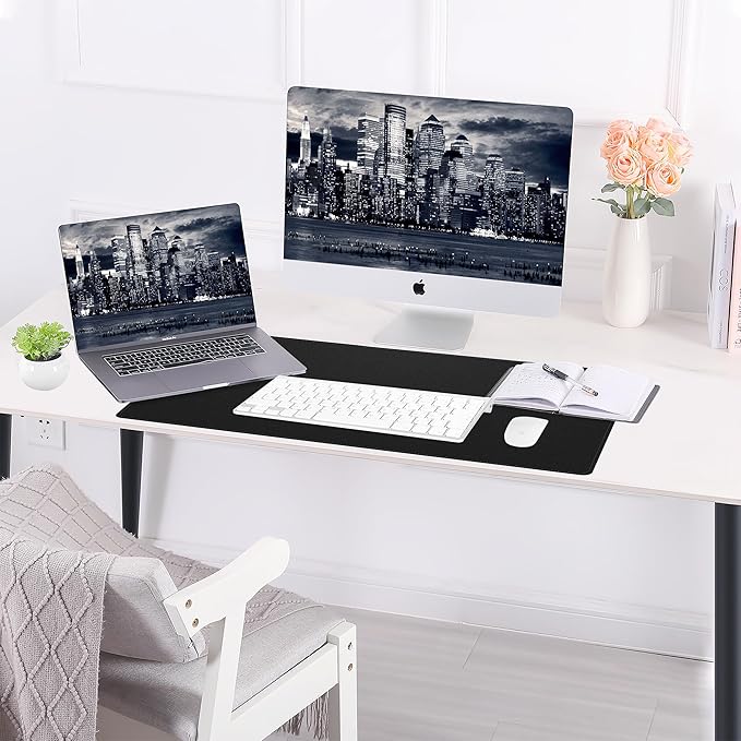 AFIING Leather Desk Pad Protector, Office Desk Mat, Large Mouse Pad, Desk mat - Image 6