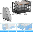 gianotter desk organizers and accessories with file holder showing dimensions