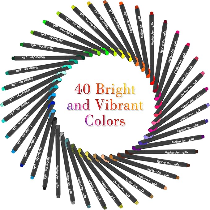 Tebik 45 Pack Planner Colored Pens, 40 Colors Pens - Image 2