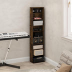 Furinno Jaya DVD Shelf, 9-Shelf Tall Narrow CD Rack, Media Shelf - Image 2