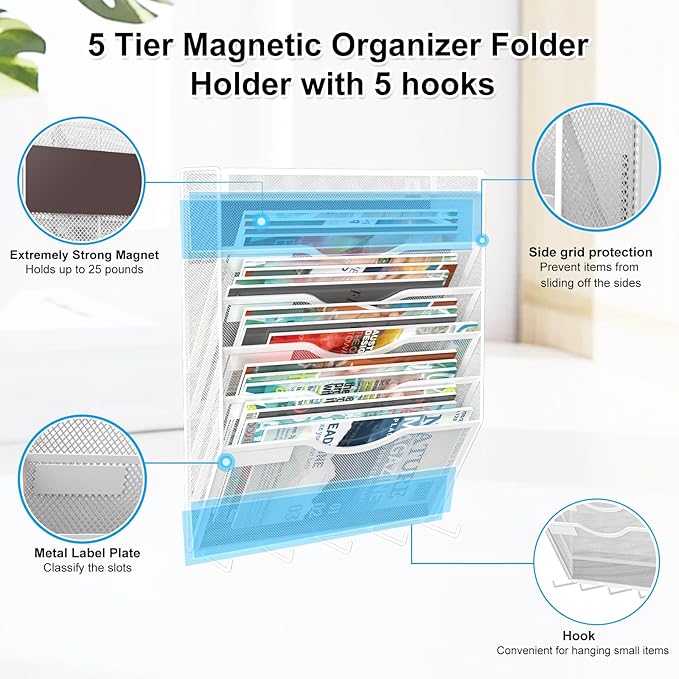 KZWKRG 6 Tier Magnetic File Holder - Image 5