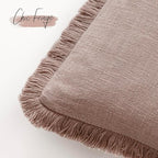 Foindtower Set of 2 Decorative Linen Fringe Throw Pillow Covers Cozy Boho - Image 3