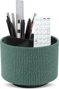 Hennaja Round Leather Art Supply Organizer, Remote Control Holder, 360 Degree by Hennaja