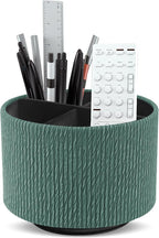 Hennaja Round Leather Art Supply Organizer, Remote Control Holder, 360 Degree by Hennaja