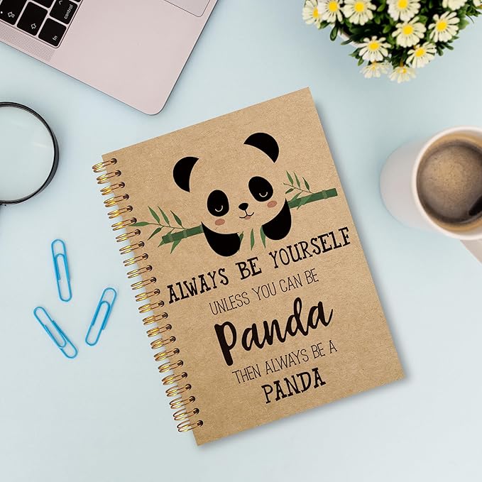 VNWEK Cute Panda Always Be Yourself Unless You Can Be a Panda Spiral Notebook - Image 2