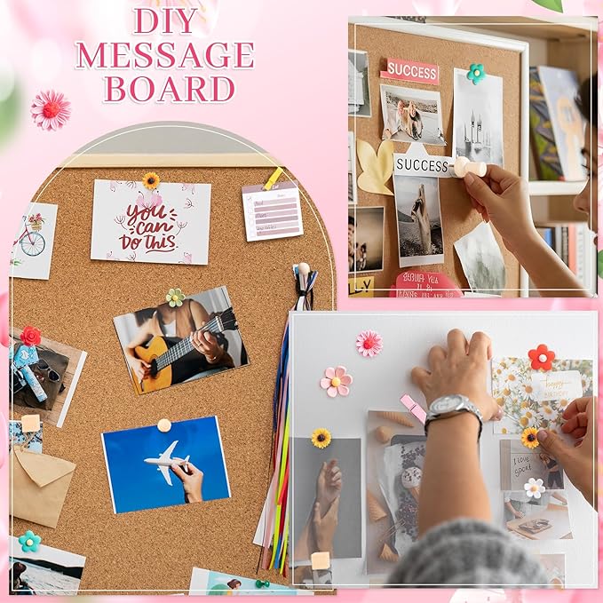 78 Pieces Push Pins Set Cute Thumb Tacks Decorative Flower Push Pins - Image 6