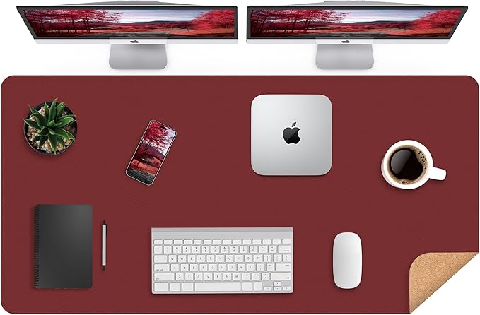 Desk Mat 47" x 23.7" Leather Desk Pad Protector by AFIING