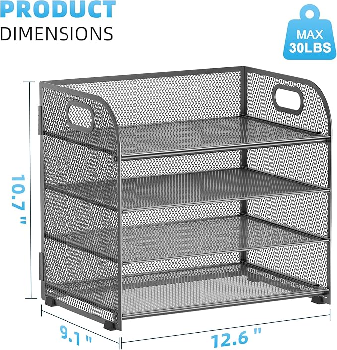 Marbrasse 4 Tier Paper Organizer Letter Tray - Image 3