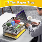 MINDEPOT 3 Tier Paper Organizer Tray - Image 7