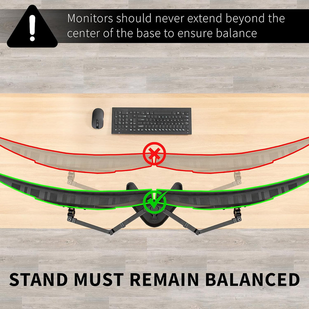 vivo dual led lcd monitor mount, free-standing desk, close-up detail