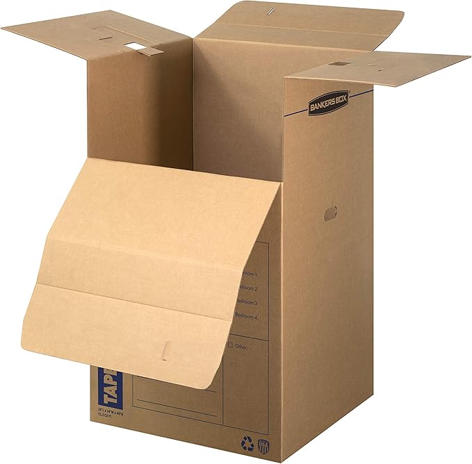 Bankers Box Tall Wardrobe Box 3 Pack, Tape-Free Design - Image 3