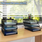 Natwind 3-Tier Desk Organizer, Desk Accessories, Stackable Paper Tray, Metal - Image 5