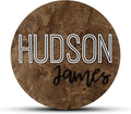Custom Round Nursery Name Sign, Personalized Wooden Wall Plaque, Baby Shower by HickoryHollowDesigns