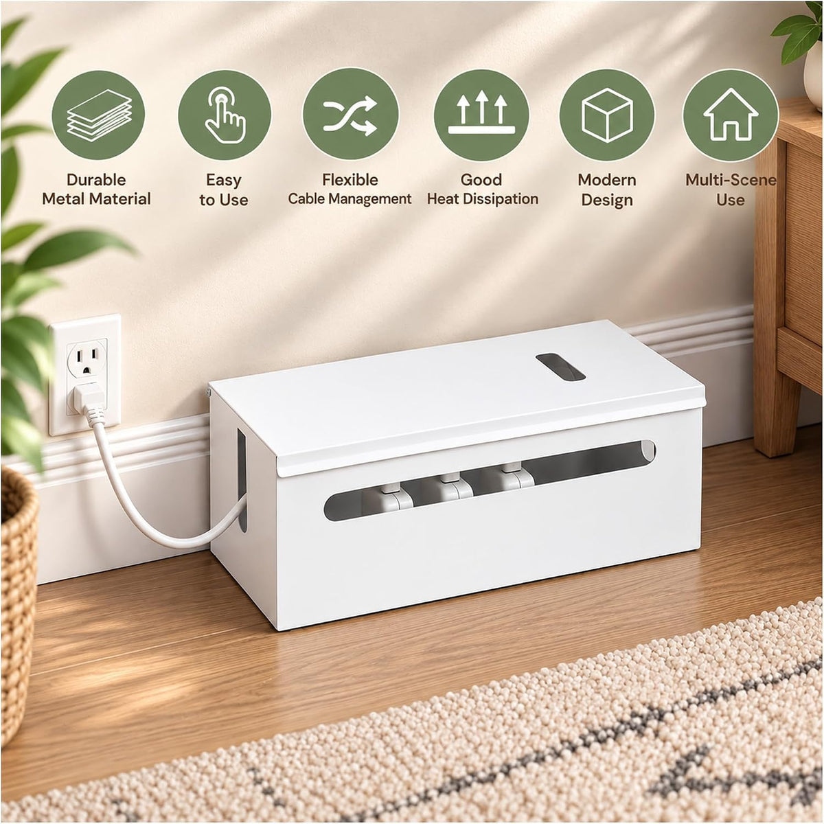 Metal Large Cable Management Box Cord Hider Wire Organizer Boxes