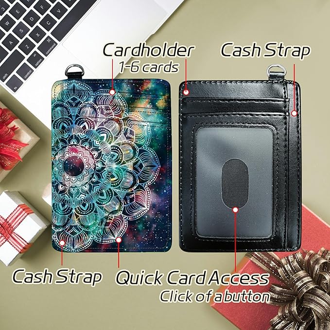 BWEGRHE Small Travel Wallets, Art Mandalas Slim Minimalist Front Pocket Wallet - Image 5