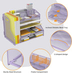 yinghua 5-tier mesh desk organizer and file holder showing dimensions