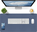Bloss Grey Blue Desk Mat, Leather Desk Matt by Bloss