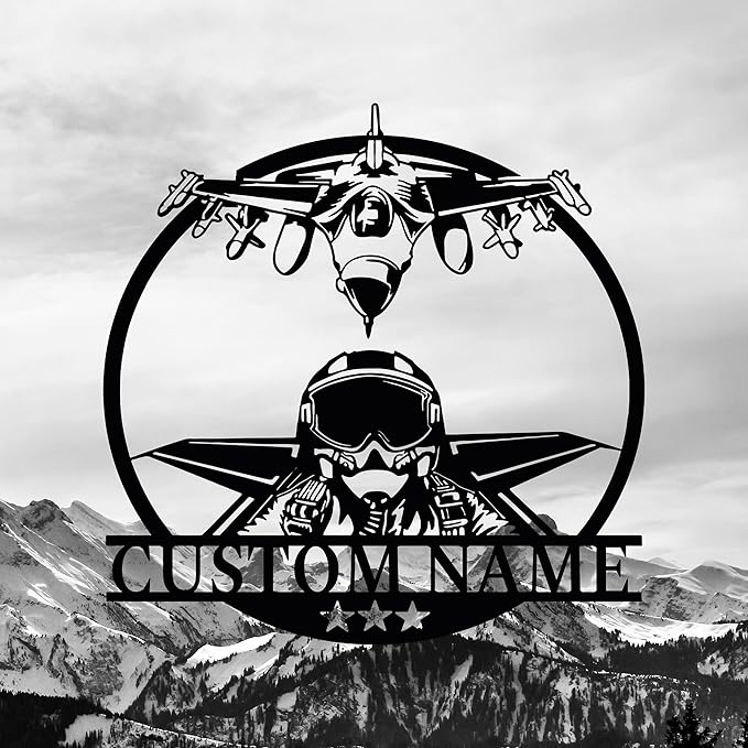 Personalized Metal Airplane Wall Art, Airplane Name Sign, Customized Pilot Name - Image 2