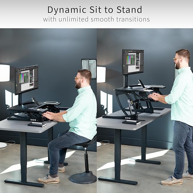 VIVO 32 inch Height Adjustable Stand Up Desk Converter, V Series, Quick Sit to - Image 4