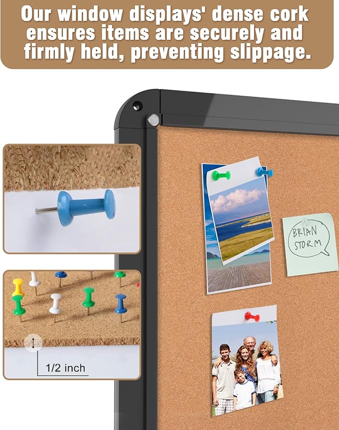 Mifuro 36"x24" Enclosed Bulletin Board, Lockable Weather-Resistant Aluminum - Image 6