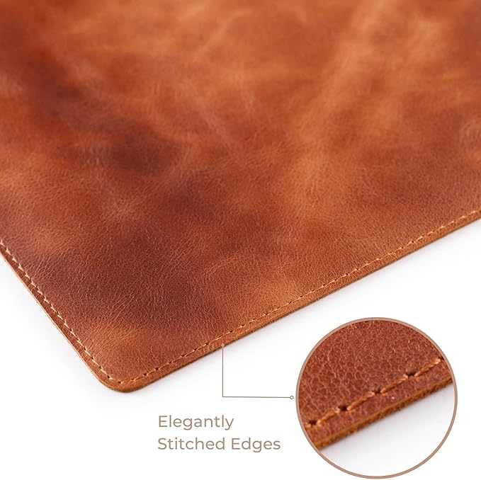 Node Leather - Genuine Leather Desk Mat, Desk Organizer & Cup Coaster - Leather - Image 8