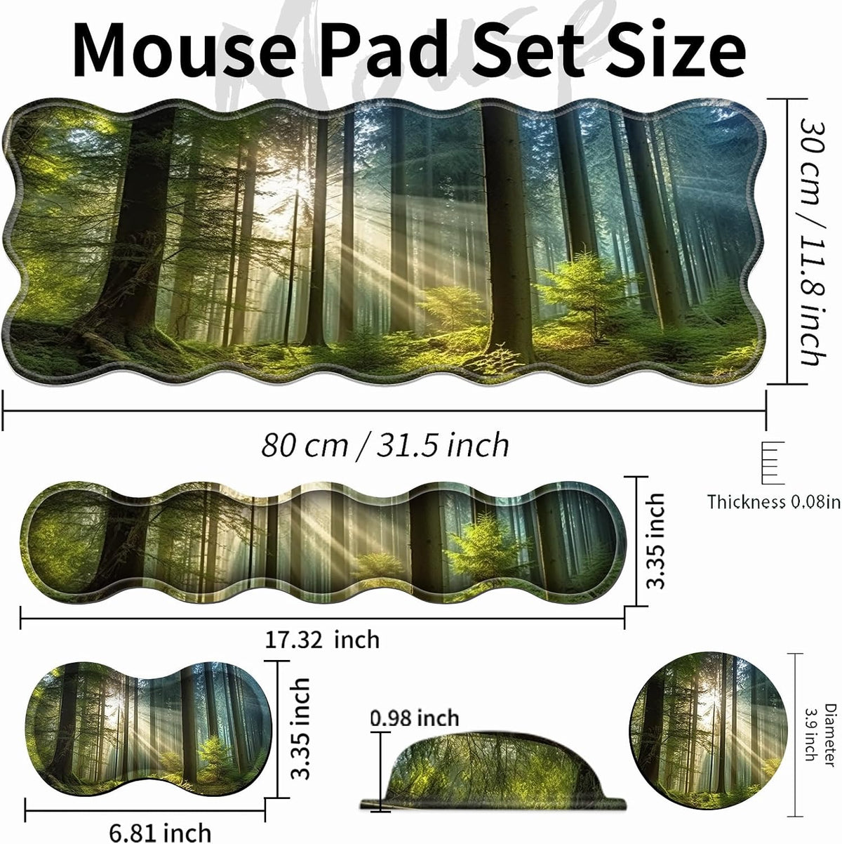 Gaming Mouse Pad Set with Wrist Support, 31.5"x11.8" Large Non-Slip...